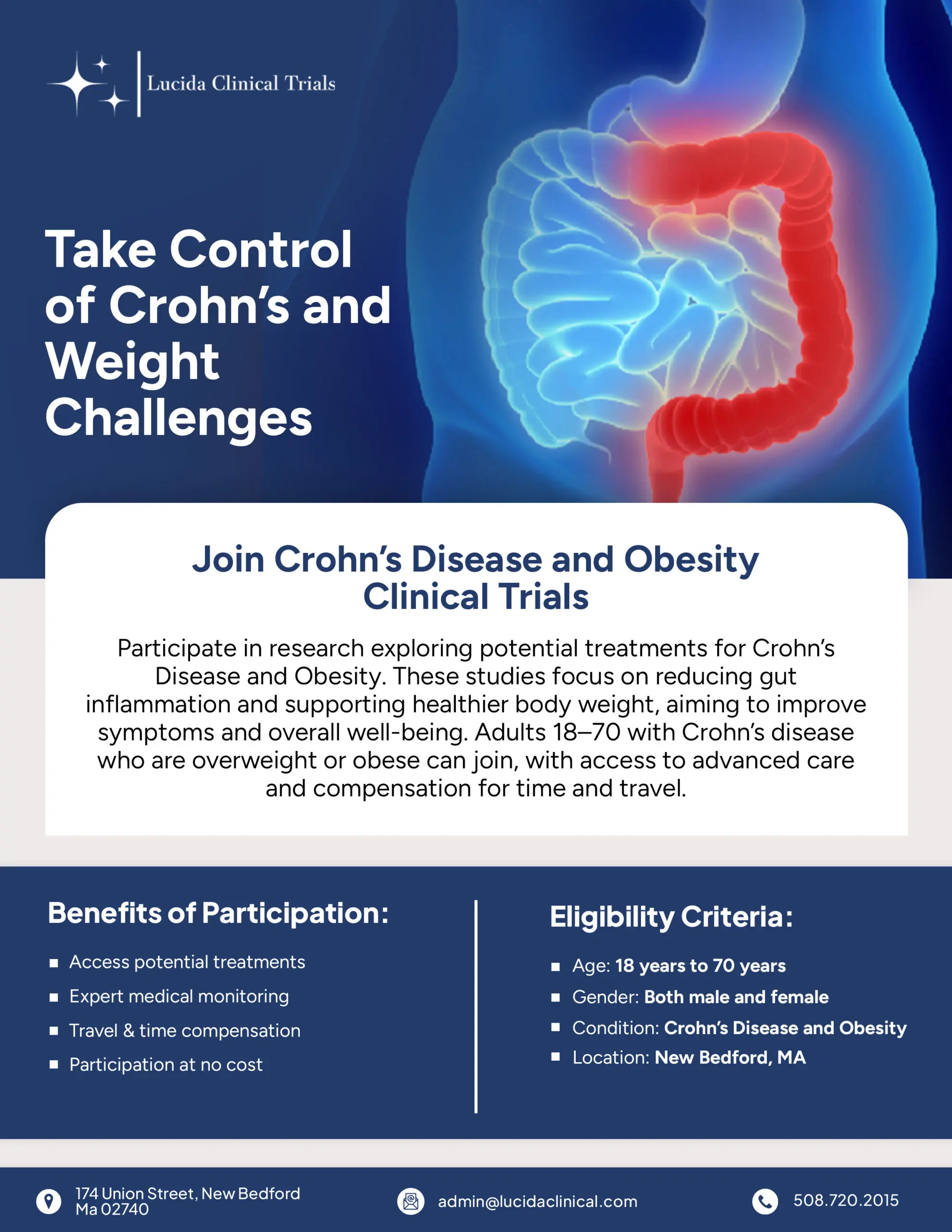 semaglutide and crohn's disease Crohn's Disease & Obesity Clinical Trials in New Bedford, MA
