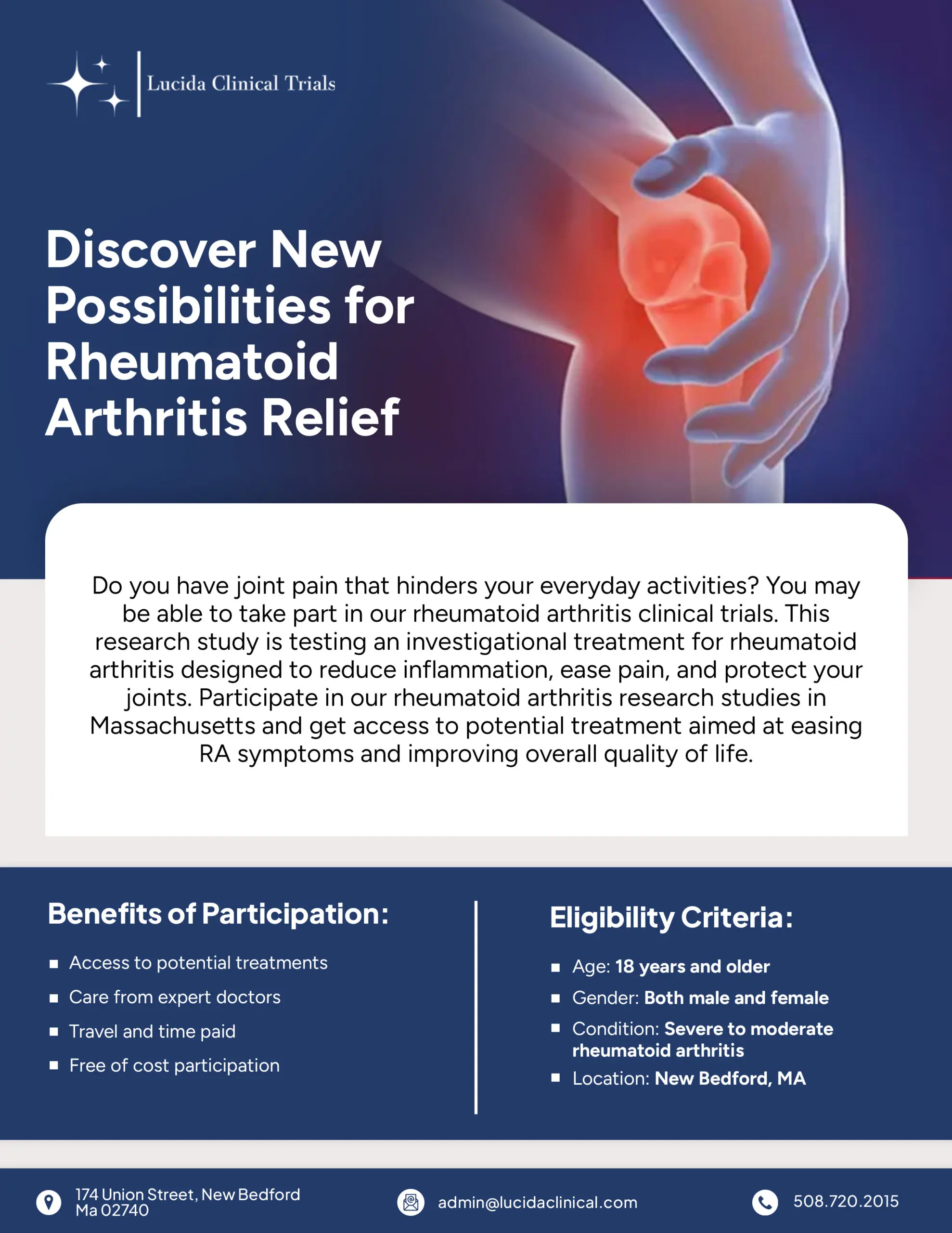 Rheumatoid Arthritis Clinical Trials in New Bedford, MA