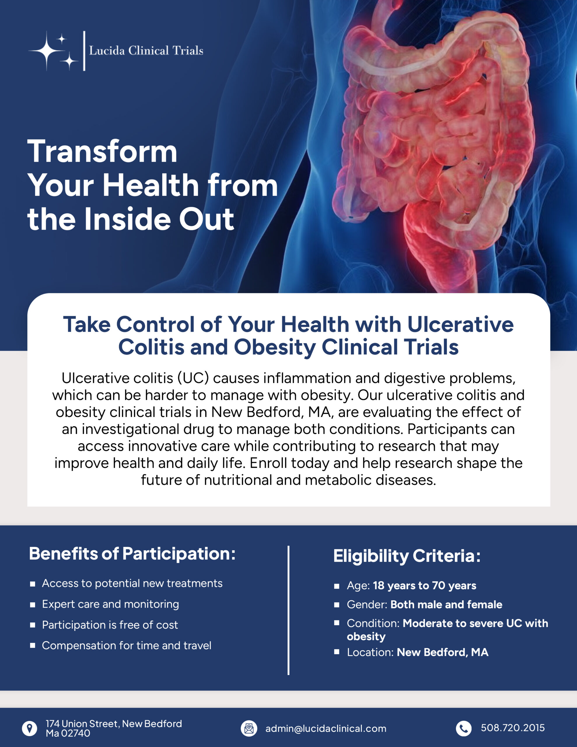 Ulcerative Colitis and Obesity Clinical Trials Flyer